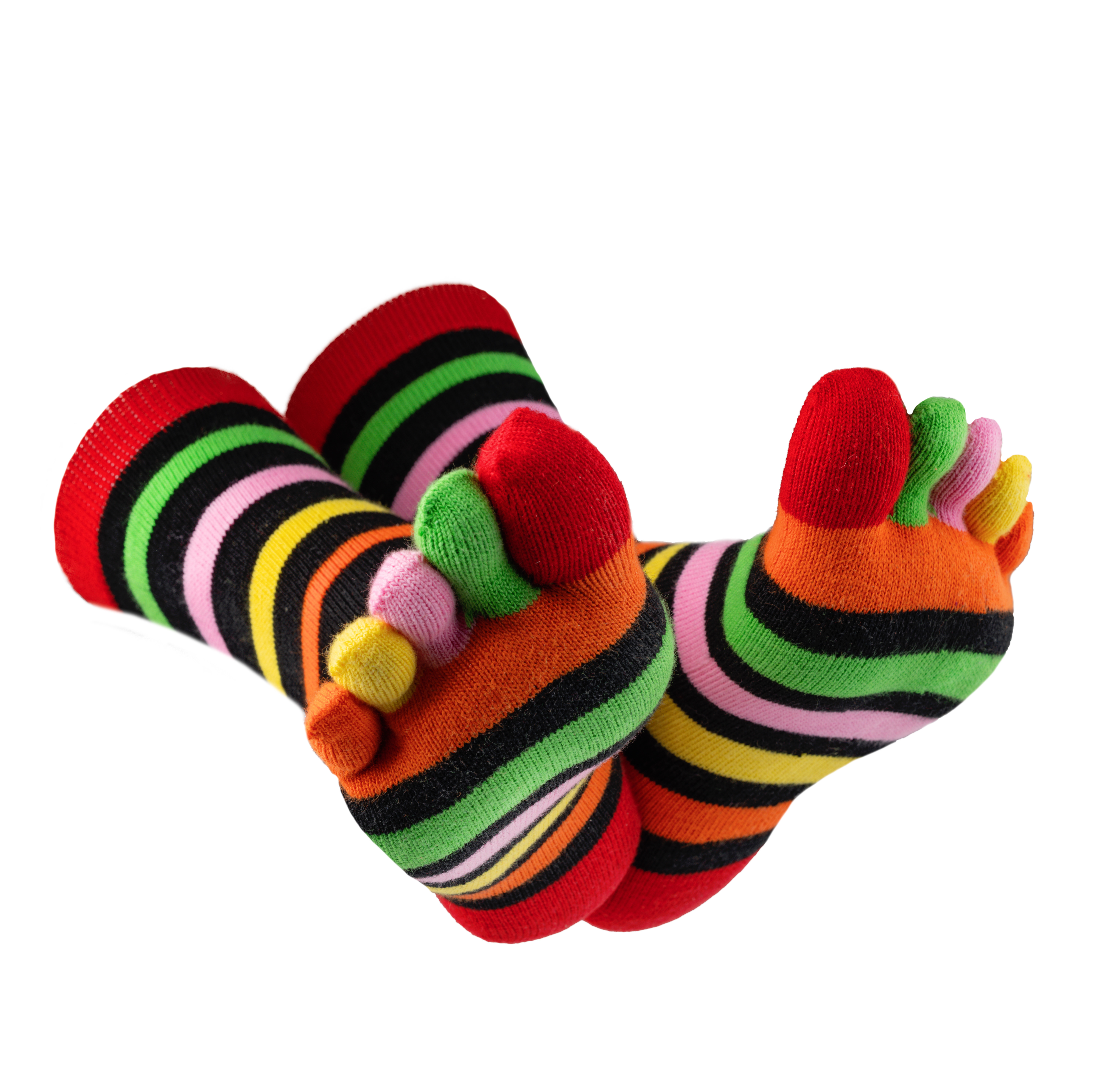 Ringelsocken 6-farbig schwarz-bunt